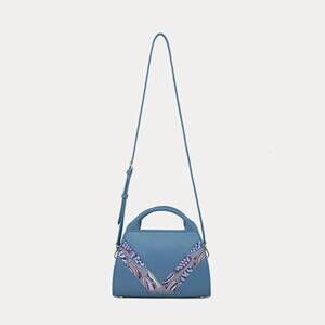 NEW LIDIA MAY women's diana satchel crossbody bag in blue